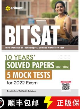 【3-4周达】BITSAT 10 Years Solved Papers (2021-2012) 5 Mock Tests For 2022 Exam [9789325799844]