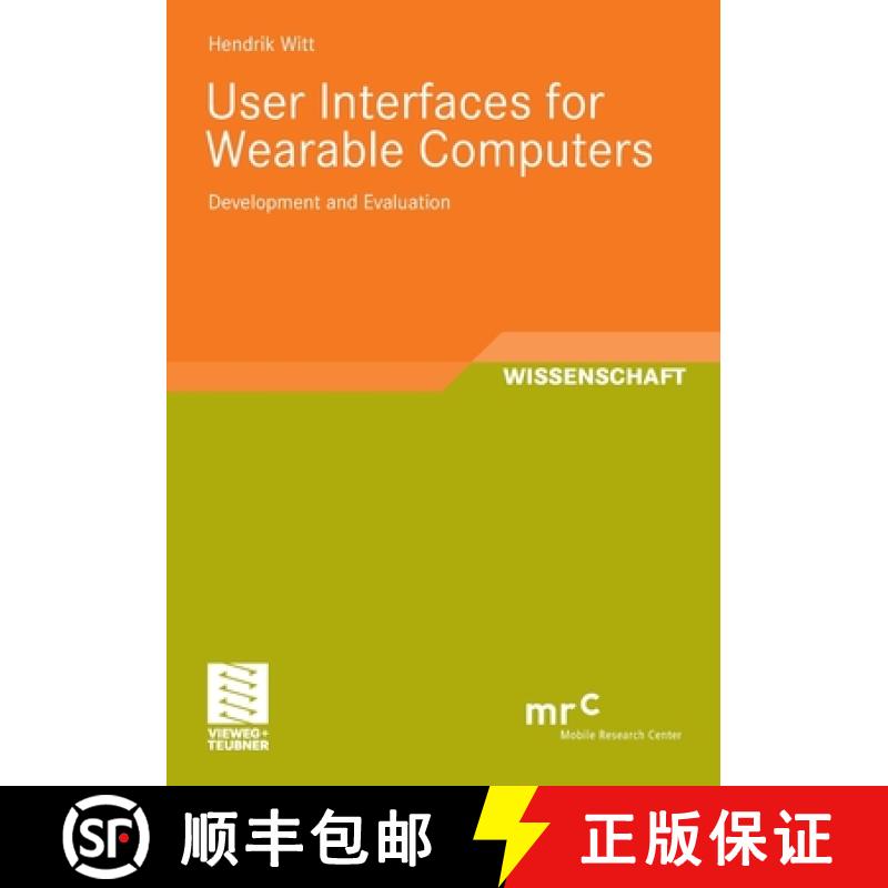 【3-4周达】User Interfaces for Wearable Computers : Development and Evaluation [9783835102569]