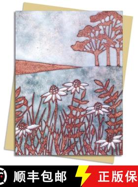 预订 Janine Partington: Copper Foil Meadow Scene Greeting Card Pack: Pack of 6 [9781839644931]