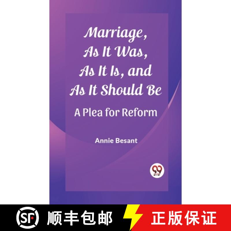 【2-3周达】Marriage, As It Was, As It Is, and As It Should BeA Plea for Reform (Edition2023) [9789362769053]