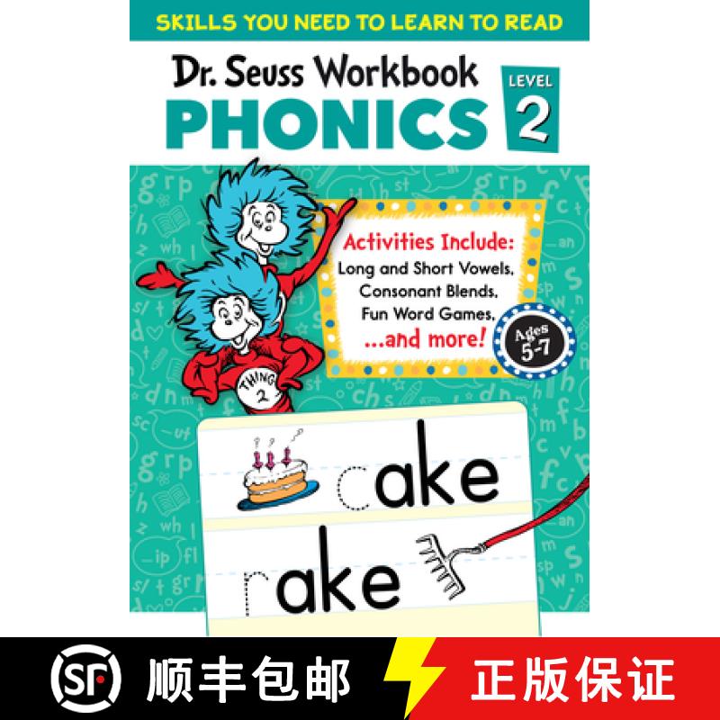 【3-4周达】Dr. Seuss Phonics Level 2 Workbook: A Phonics Workbook to Help Kids Ages 5-7 Learn to Read... [9780593712474]