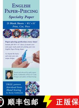 【3-4周达】English Paper-Piecing Specialty Paper: 25 Blank Sheets | 8 1/2 x 11 | Print, Cut, Piece [9781644031131]