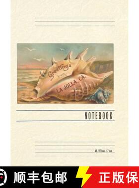 【3-4周达】Vintage Lined Notebook Conch Shell, Greetings from La Jolla, California [9798385446674]