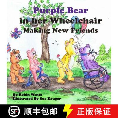 【3-4周达】Purple Bear in her Wheelchair Making New Friends [9780692279472]