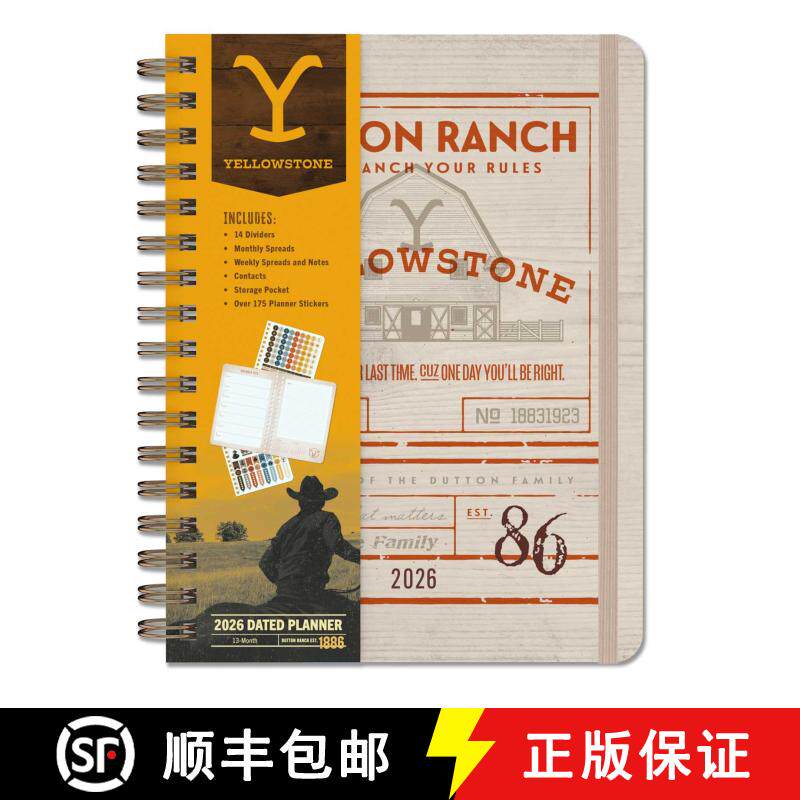 【3-4周达】精装 2026 Yellowstone: The Dutton Ranch 13-Month Weekly Planner [9798886639650]