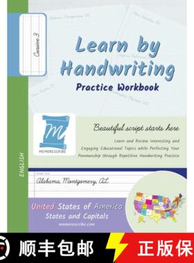 【3-4周达】Handwriting Practice Workbook - United States of America, States and Capitals - Cursive, L... [9798330530076]