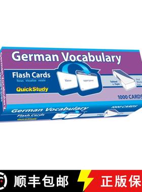 【3-4周达】German Vocabulary 1000 Flash Cards: A Quickstudy Tool [9781423251408]