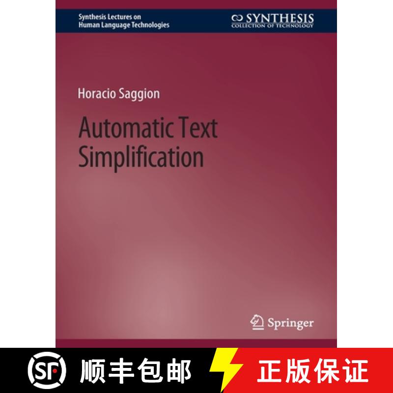【4周达】Automatic Text Simplification [9783031010385]