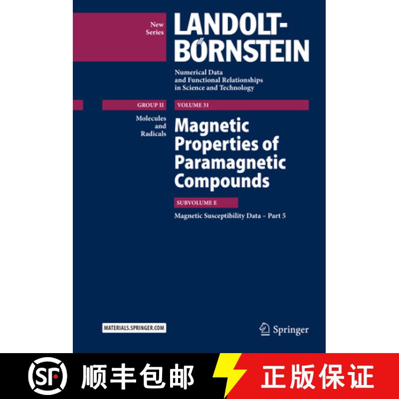 【3-4周达】Magnetic Properties of Paramagnetic Compounds: Magnetic Susceptibility Data - Part 5 [9783662539736]