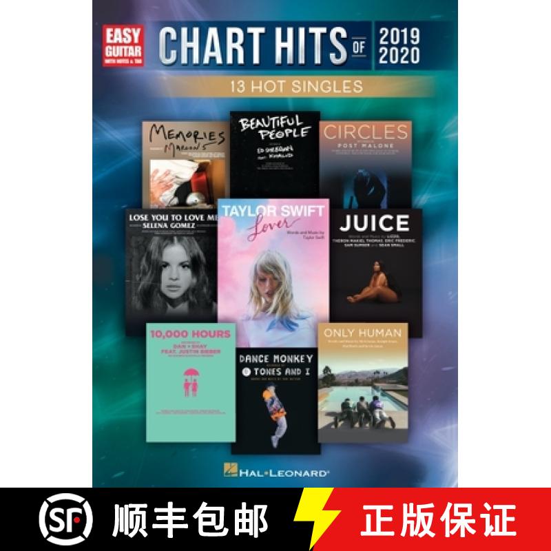 【3-4周达】Chart Hits of 2019-2020 - Songbook for Easy Guitar with Notes & Tab [9781540085498]