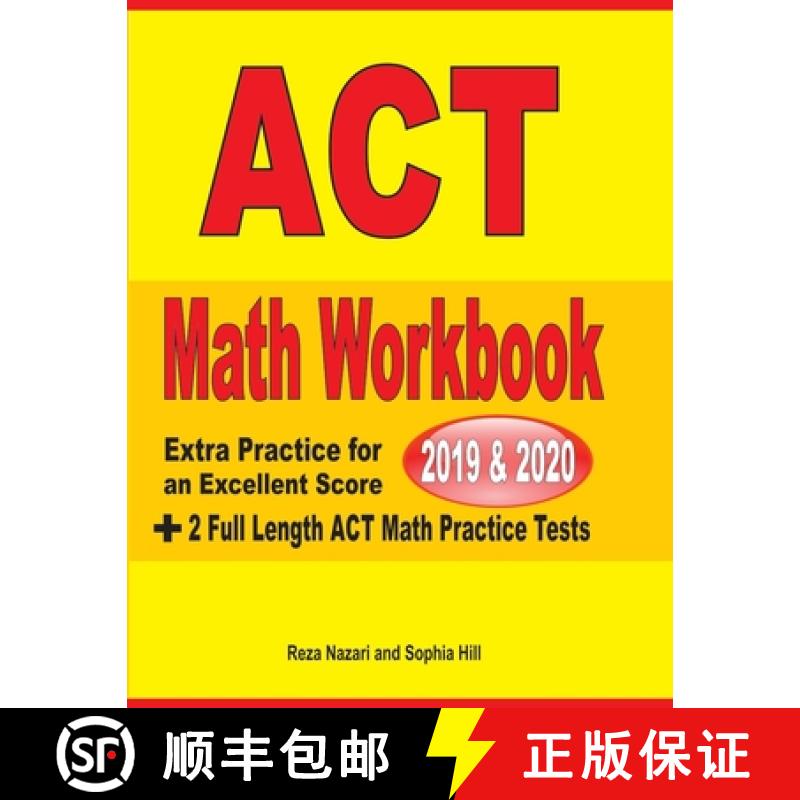 【3-4周达】ACT Math Workbook 2019 & 2020: Extra Practice for an Excellent Score + 2 Full Length GED M... [9781646122073]