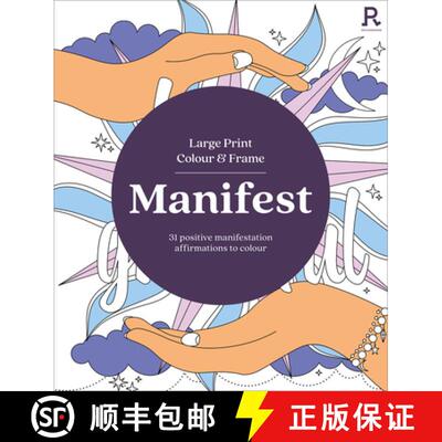 【3-4周达】Large Print Colour & Frame - Manifest (Colouring Book for Adults): 31 Positive Manifestati... [9781913602468]