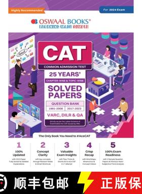 【3-4周达】Oswaal CAT 25 YEARS Chapter-wise & Topic-wise Solved Papers (VARC, DILR & QA) (1991-2008 &... [9789359589893]