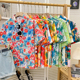 新款 花卉图案短袖 衬衫 2026夏季 宽松版 型节目表演出舞会复古港风潮