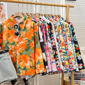 油画早秋港味复古印花衬衫 叠穿宽松上衣 内搭2025年设计感小众长袖