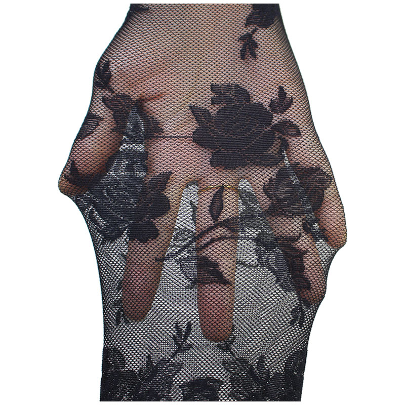 蕾丝提花丝袜刺绣图案镂空花纹夏