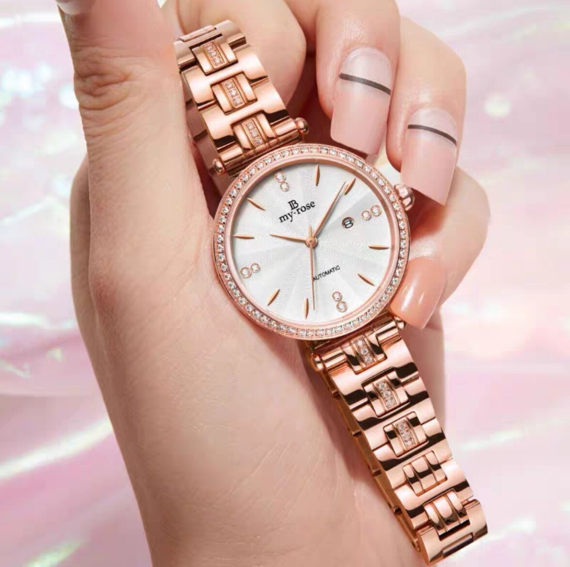 宾利手表女新款正品手表轻奢简约气质防水石英表皮带8137刚带8140