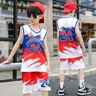 儿童篮球服套装男孩女童小学生幼儿园表演少年科比24号篮球衣定制