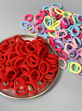 红色头绳不伤发儿童橡皮筋发圈女童发绳小皮筋宝宝绑发彩色毛巾圈