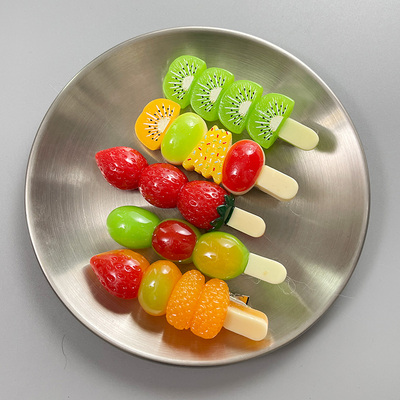 可爱仿真糖葫芦水果草莓发夹鸭嘴夹侧边刘海卡子儿童彩色头饰品女