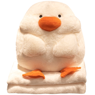 抱枕被子两用毯子二合一办公室午睡毛毯暖手可插手小枕头靠枕靠垫