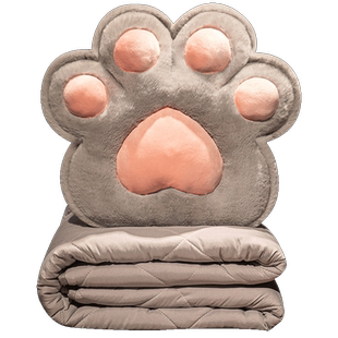 猫爪抱枕被子两用午休靠枕办公室午睡枕头空调毯子二合一车载加厚