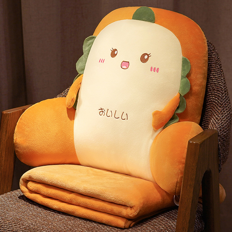 抱枕被子两用毯子二合一座椅靠垫办公室腰靠久坐护腰靠枕靠背神器