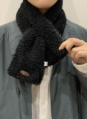 年轻人手工男朋友冬季羊羔毛围巾