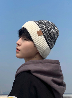 帽子男士冬天加绒加厚保暖防寒线帽针织帽男毛黑色线帽男生棉帽冬