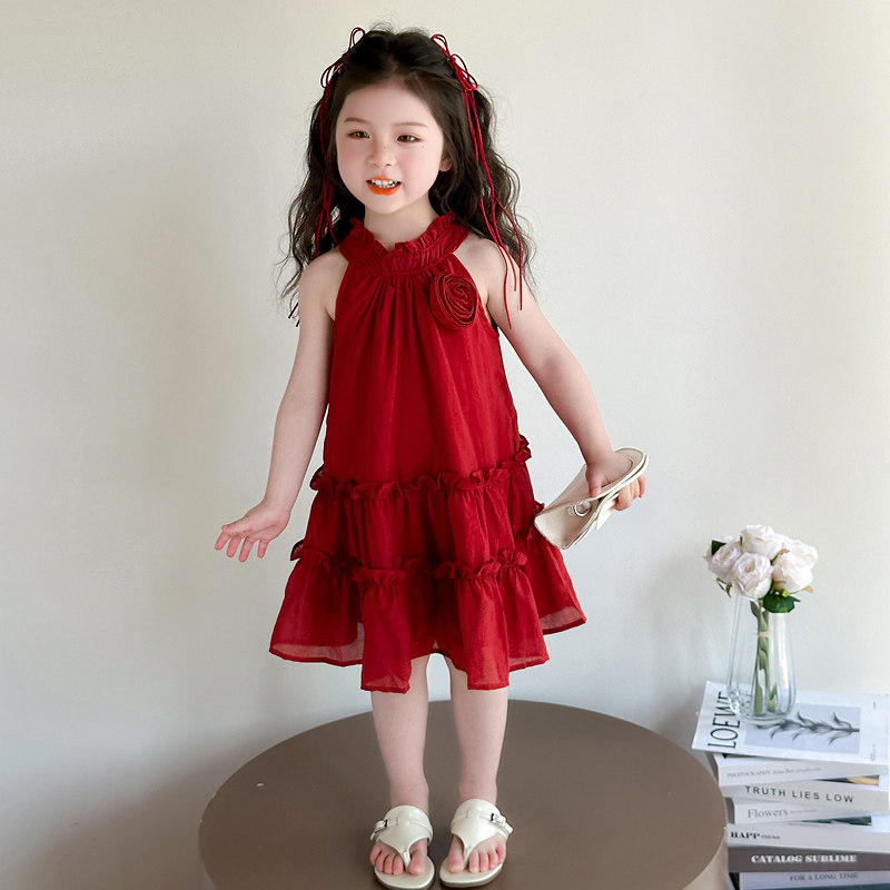 女童夏季连衣裙2026新款儿童法式挂脖蛋糕裙小女孩宝宝洋气公主裙,童装/婴儿装/亲子装,连衣裙,淘宝优惠券,粉丝福利购,淘宝优惠卷