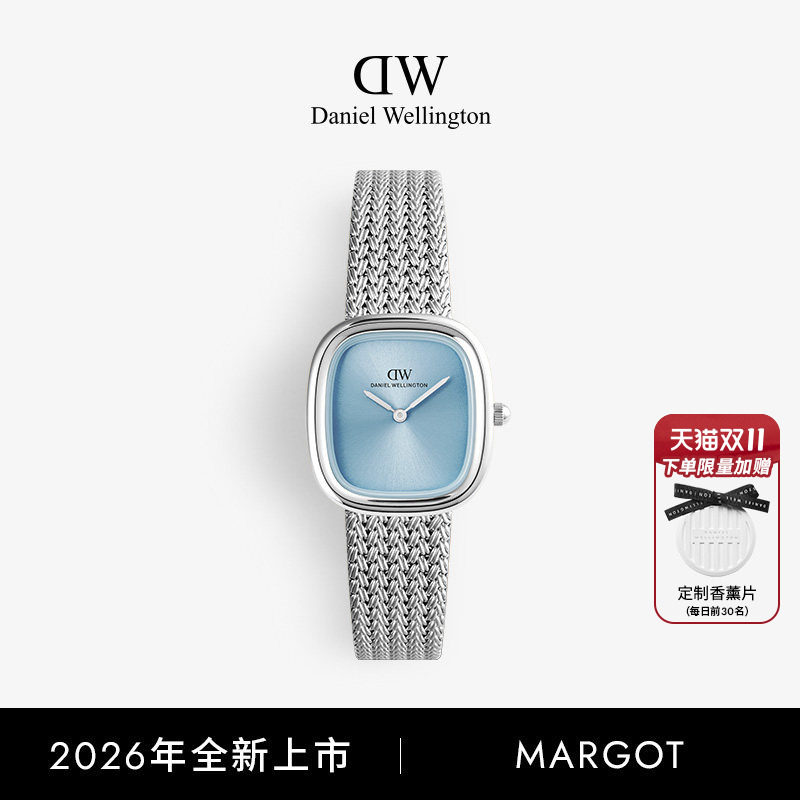 【新品】DW手表Margot手表女款女士2026新款冰河蓝方表气质送女友