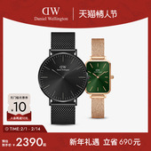 DW手表情侣对表 复古小方表小绿表小众石英腕表情侣同款 手表气质