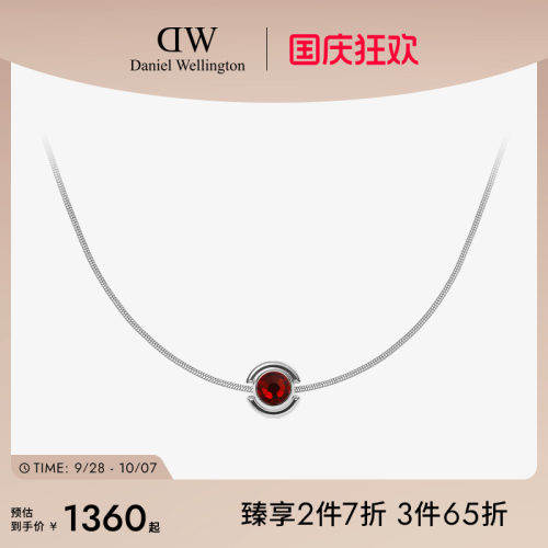 DW项链925银饰水晶镶钻锆石吊坠