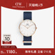 DW手表女款 CLASSIC系列黑色织纹石英表欧美腕表36MM