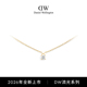 DW项链流光项链女款 新品 锆石项链高级感轻奢小众典雅金色素链