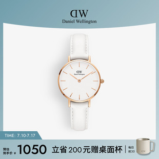 PETITE優雅皮質圓表小眾石英表送女友 DW手表女士