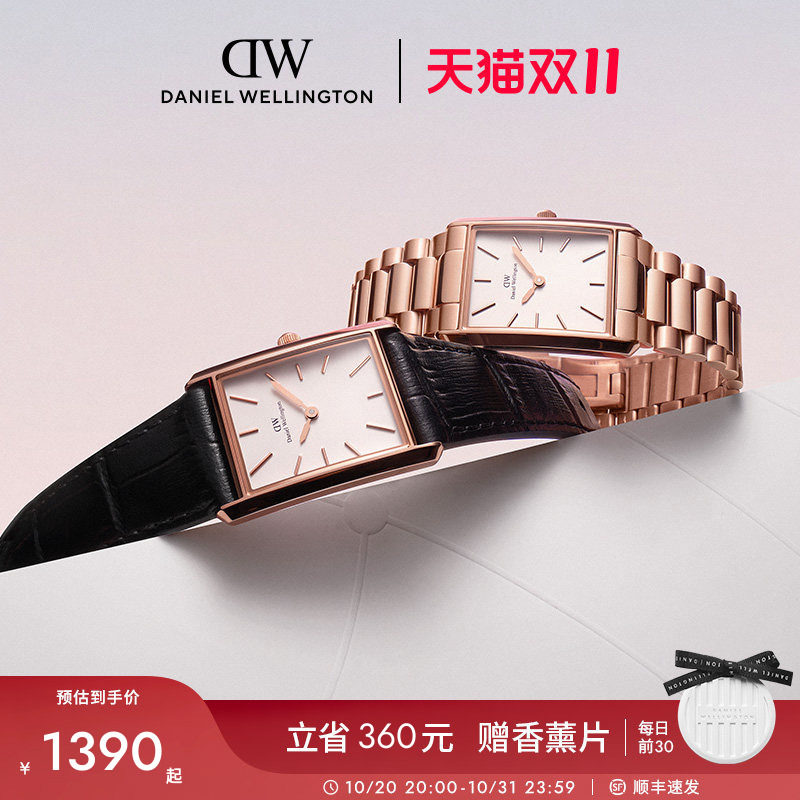 DW手表BOUND摩登女表石英腕表女表轻奢小众方表高级感皮带女款