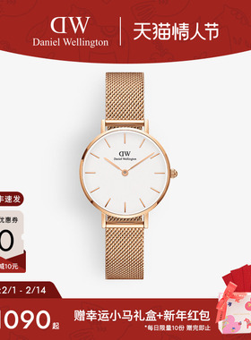 【情人节礼物】DW女士手表PETITE系列流金石英腕表女款轻奢女气质
