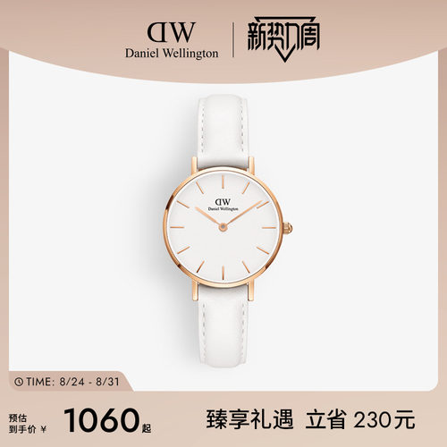 dw手表女皮质石英圆表