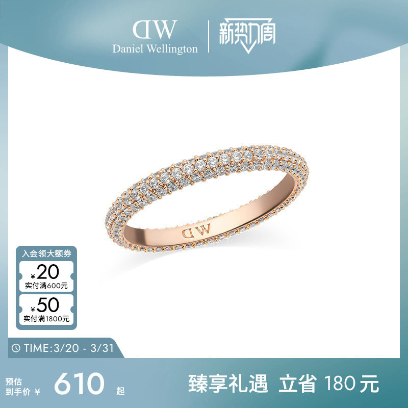 DW戒指女星耀系列戒指轻奢高级感素圈戒指小众设计感银饰时尚指环