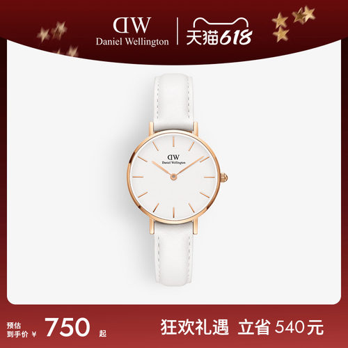 dw手表女皮质石英圆表