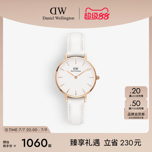 dw手表女皮质石英圆表