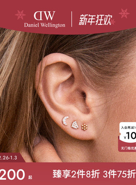 DW耳环女款 微光耳饰系列玫瑰金色轻奢高级感耳钉小众设计感首饰