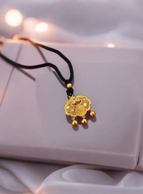 越南沙金宝宝锁吊坠福气如意大小