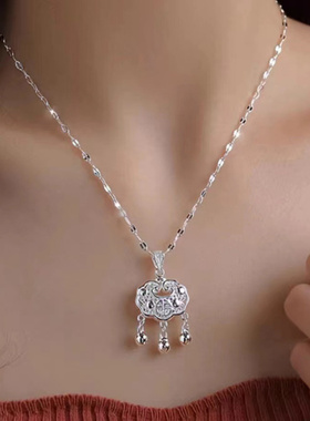 福字平安锁项链女小众设计新中式