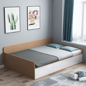 定制现代收纳收纳床1.2米小户型榻榻米床实木简约单人床抽屉床