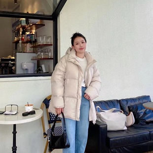 90白鹅绒2025冬季新款puff泡芙面包宽松时尚休闲连帽加厚羽绒服女