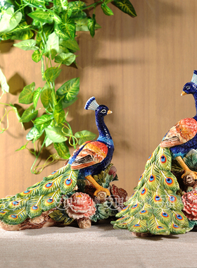 孔雀陶瓷订婚茶几乔迁礼品