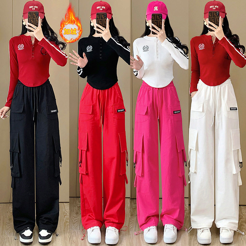 2024秋冬加绒广场舞服装长袖上衣时尚运动工装裤团体跳操舞蹈服棉,运动/瑜伽/健身/球迷用品,广场舞套装,淘宝优惠券,粉丝福利购,淘宝优惠卷