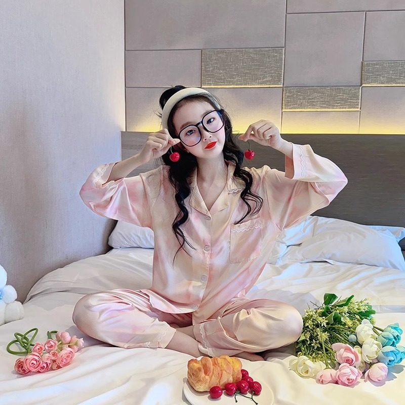 儿童睡衣春秋季长袖冰丝儿童家居服网红套装薄款居家中大童空调服,童装/婴儿装/亲子装,家居服套装,淘宝优惠券,粉丝福利购,淘宝优惠卷